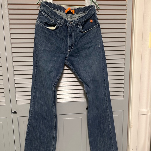 Wrangler Dark FR Blue Bootcut Jeans - Picture 1 of 4